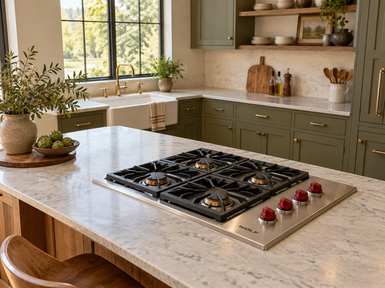Illustration of a Wolf cooktop